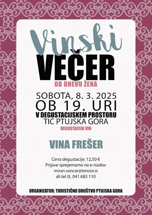 Vinski večer z VINI FREŠER